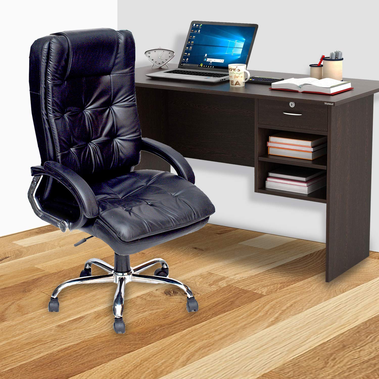 Two Chair Study Table Study Table & Chair with two Drawers – Official Table & Managerial ...